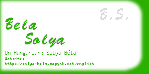 bela solya business card