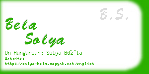bela solya business card